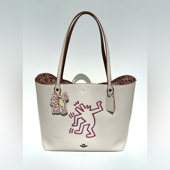 Coach Handbags - COACH Keith Haring Town Tote With Dancing Dog & Matching Charm